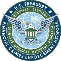 A picture of the seal of the us treasury financial crimes enforcement network.